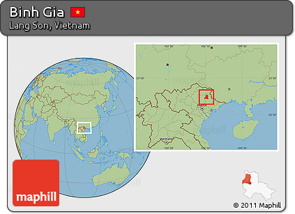 Savanna Style Location Map of Binh Gia