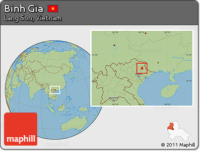 Savanna Style Location Map of Binh Gia