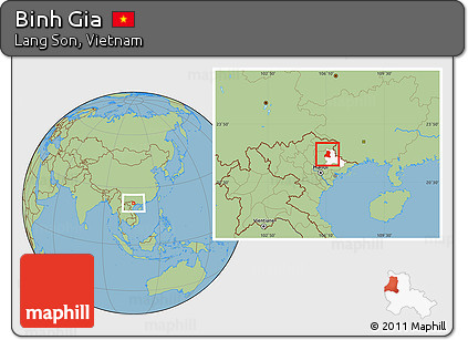 Savanna Style Location Map of Binh Gia, highlighted parent region