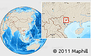 Shaded Relief Location Map of Binh Gia, highlighted parent region