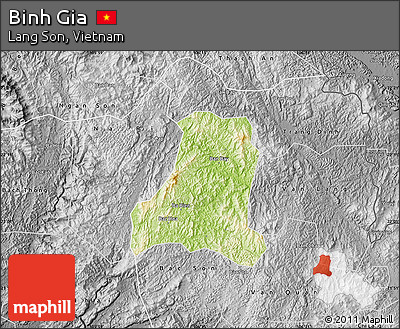 Physical Map of Binh Gia, desaturated