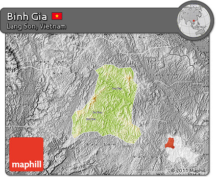 Physical Map of Binh Gia, desaturated