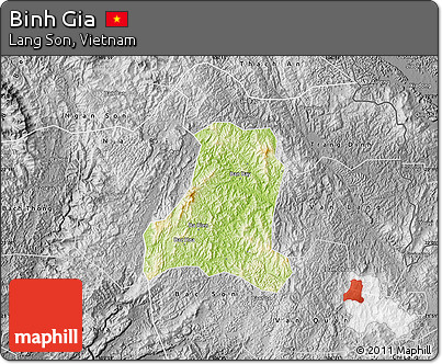 Physical Map of Binh Gia, desaturated