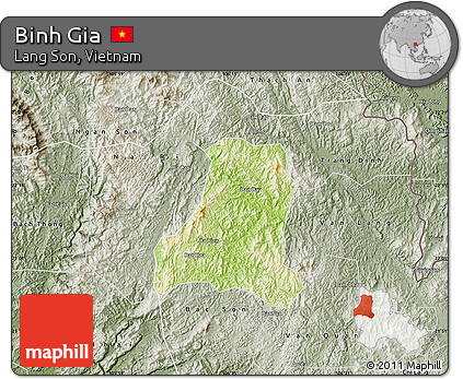 Physical Map of Binh Gia, semi-desaturated