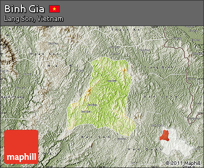 Physical Map of Binh Gia, semi-desaturated