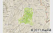 Physical Map of Binh Gia, shaded relief outside