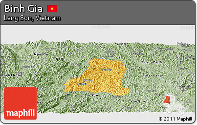 Savanna Style Panoramic Map of Binh Gia
