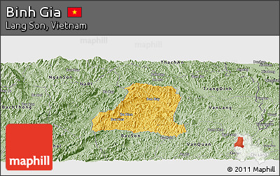 Savanna Style Panoramic Map of Binh Gia