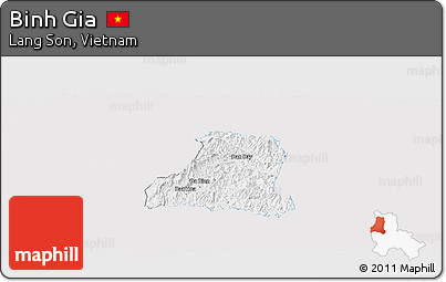 Silver Style Panoramic Map of Binh Gia, single color outside