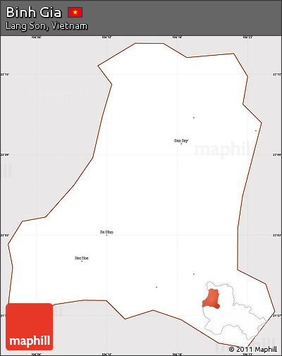 Classic Style Simple Map of Binh Gia, cropped outside