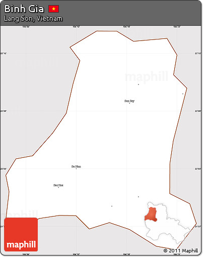 Classic Style Simple Map of Binh Gia, cropped outside