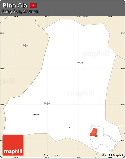 Classic Style Simple Map of Binh Gia