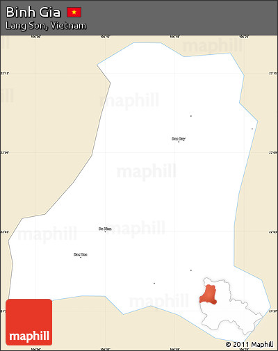 Classic Style Simple Map of Binh Gia, single color outside