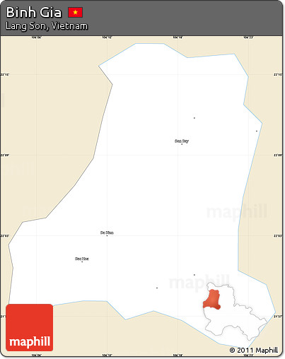 Classic Style Simple Map of Binh Gia, single color outside