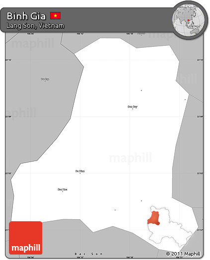 Gray Simple Map of Binh Gia