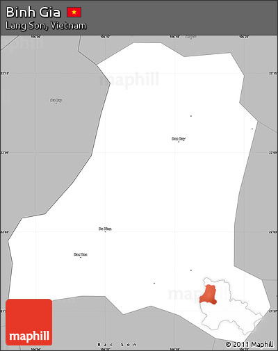 Gray Simple Map of Binh Gia