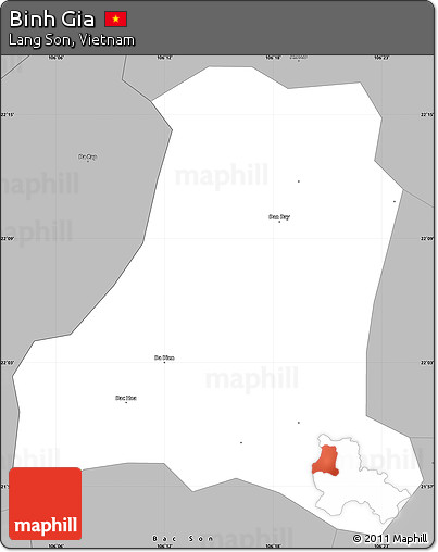 Gray Simple Map of Binh Gia
