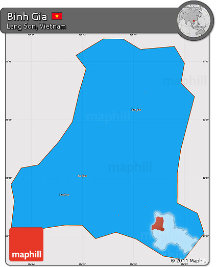 Political Simple Map of Binh Gia, cropped outside