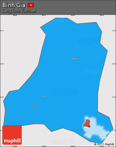 Political Simple Map of Binh Gia, cropped outside
