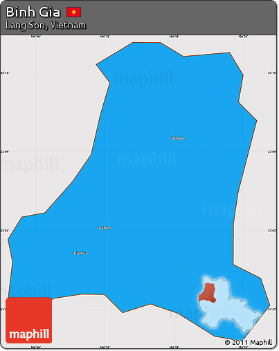 Political Simple Map of Binh Gia, cropped outside