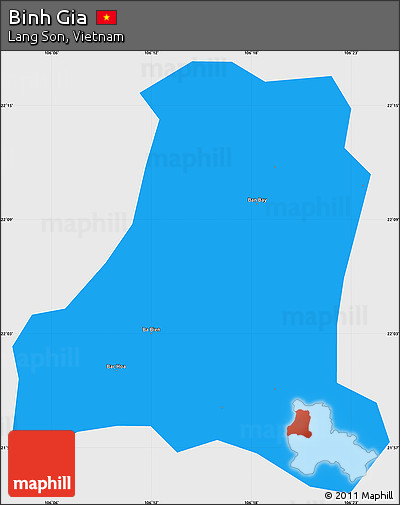 Political Simple Map of Binh Gia, single color outside