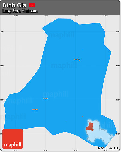 Political Simple Map of Binh Gia, single color outside