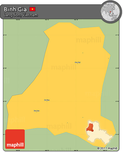 Savanna Style Simple Map of Binh Gia, single color outside