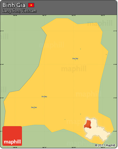 Savanna Style Simple Map of Binh Gia, single color outside