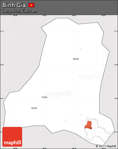 Silver Style Simple Map of Binh Gia, cropped outside
