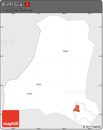 Silver Style Simple Map of Binh Gia, single color outside