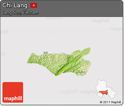Physical 3D Map of Chi Lang, cropped outside