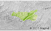 Physical 3D Map of Chi Lang, lighten, desaturated
