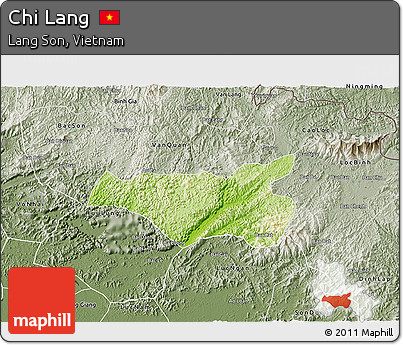 Physical 3D Map of Chi Lang, semi-desaturated