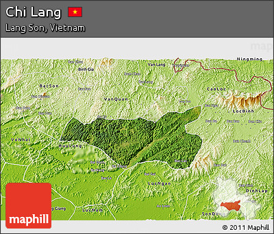 Satellite 3D Map of Chi Lang, physical outside
