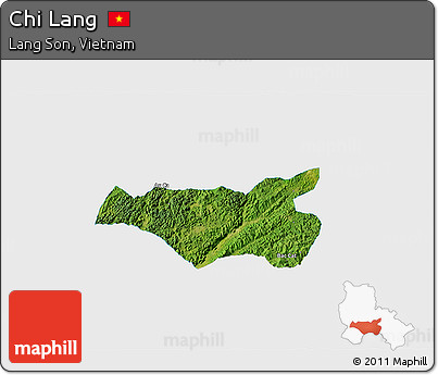 Satellite 3D Map of Chi Lang, single color outside