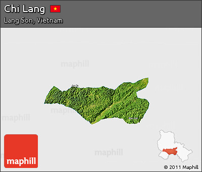 Satellite 3D Map of Chi Lang, single color outside