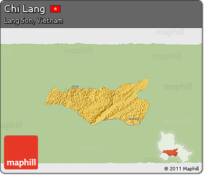 Savanna Style 3D Map of Chi Lang, single color outside