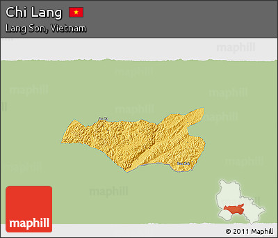 Savanna Style 3D Map of Chi Lang, single color outside