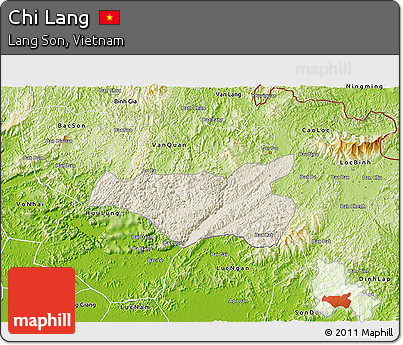Shaded Relief 3D Map of Chi Lang, physical outside
