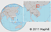 Gray Location Map of Chi Lang, within the entire country