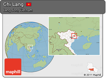 Savanna Style Location Map of Chi Lang, highlighted country