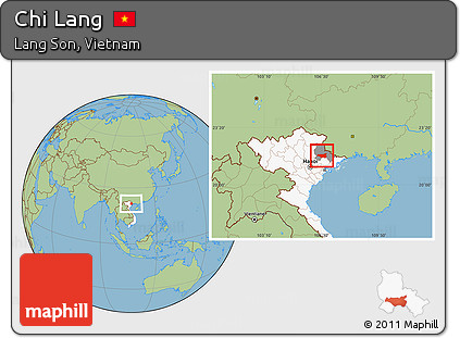 Savanna Style Location Map of Chi Lang, highlighted country, highlighted parent region