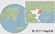 Savanna Style Location Map of Chi Lang, highlighted country, highlighted parent region, hill shading