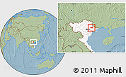 Savanna Style Location Map of Chi Lang, highlighted country, hill shading