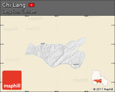 Classic Style Map of Chi Lang, single color outside