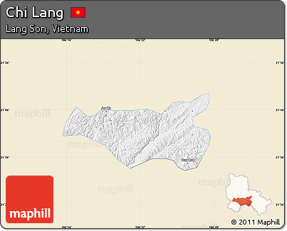 Classic Style Map of Chi Lang, single color outside