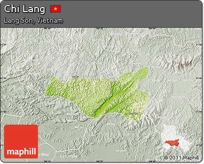 Physical Map of Chi Lang, lighten, semi-desaturated