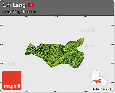 Satellite Map of Chi Lang, single color outside