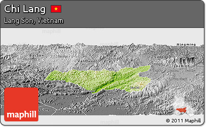 Physical Panoramic Map of Chi Lang, desaturated