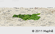 Satellite Panoramic Map of Chi Lang, shaded relief outside